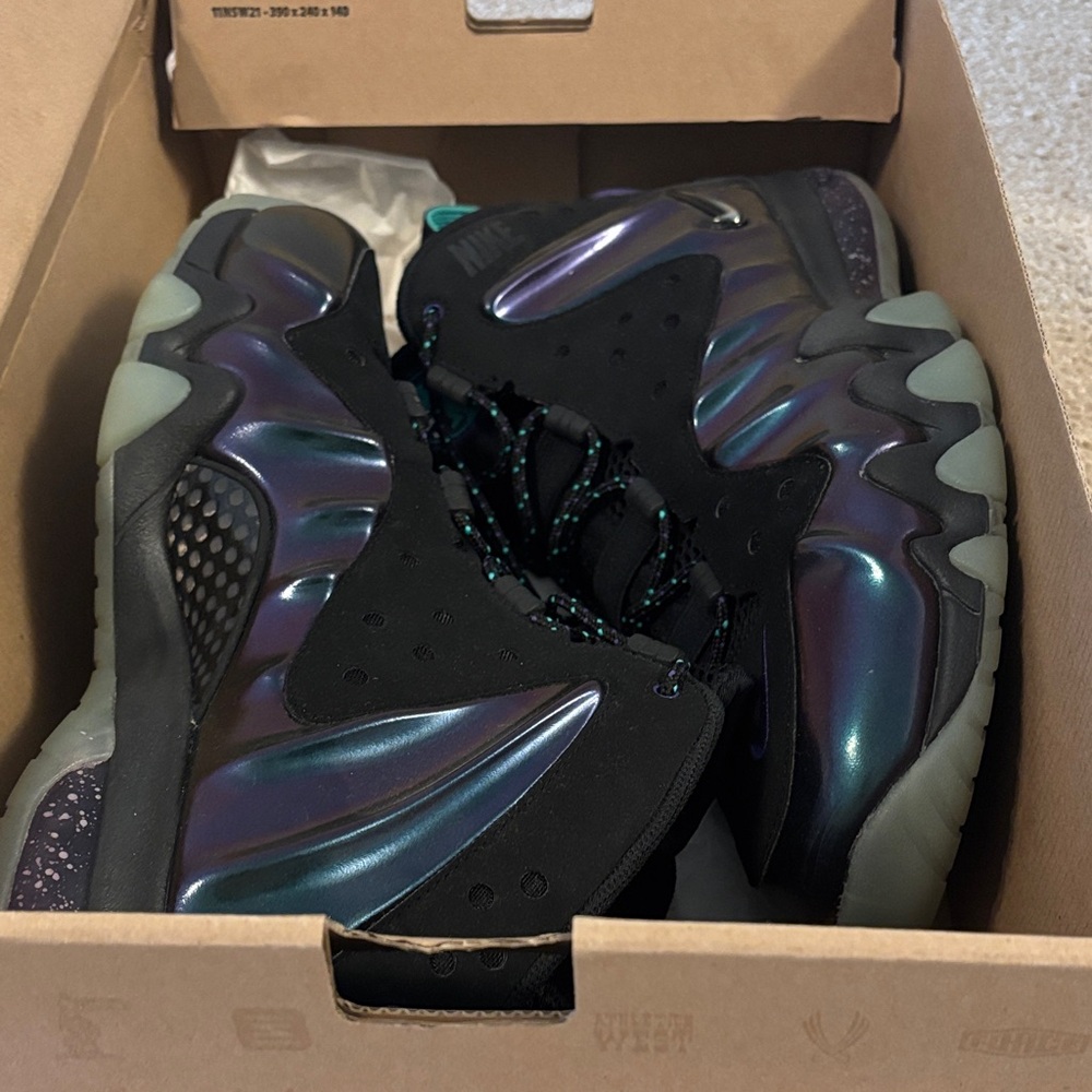 Iridescent Black High-Top Sneakers